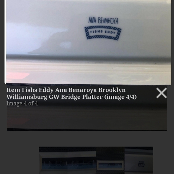 ♥️B2G1 FREE  Fishs Eddy Ana Benaroya Brooklyn Williamsburg GW Bridge Platter - Picture 6 of 13